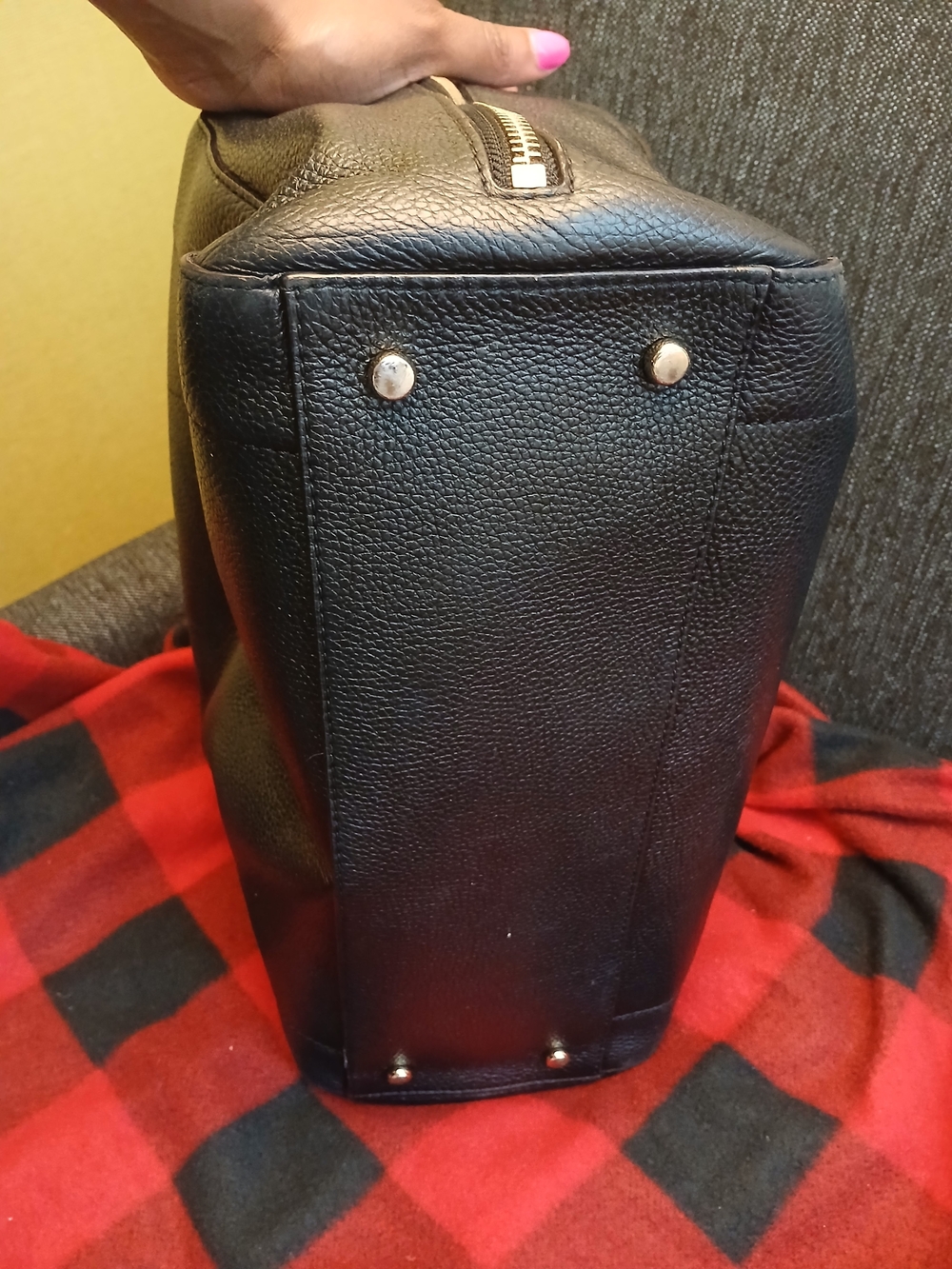 Kate Spade Black Pebbled Leather Satchel with Gold Hardware - Picture 6 of 16